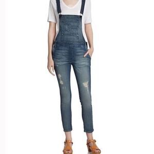 GRAY Skinny Denim Overalls Jumpsuit Size 28